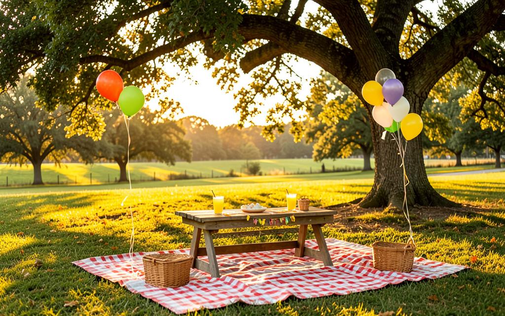 DIY Backyard Picnic birthday party setup ideas